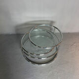 Glass coffee table with 3 trays