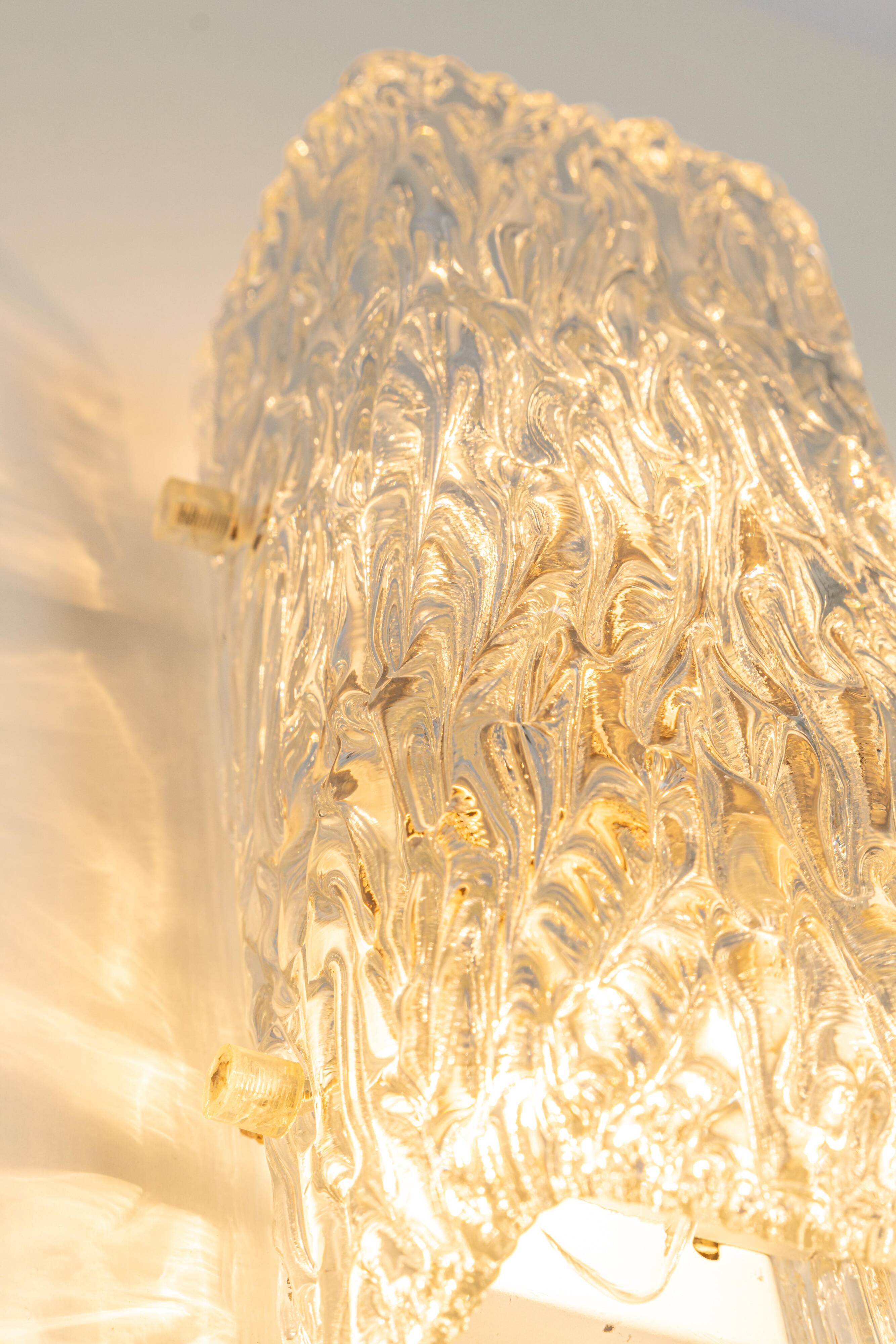 Pairs of Kalmar glass wall lights, Austria, 1960s.