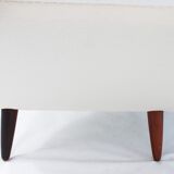 Fauteuil en tissu blanc de conception danoise, années 1960