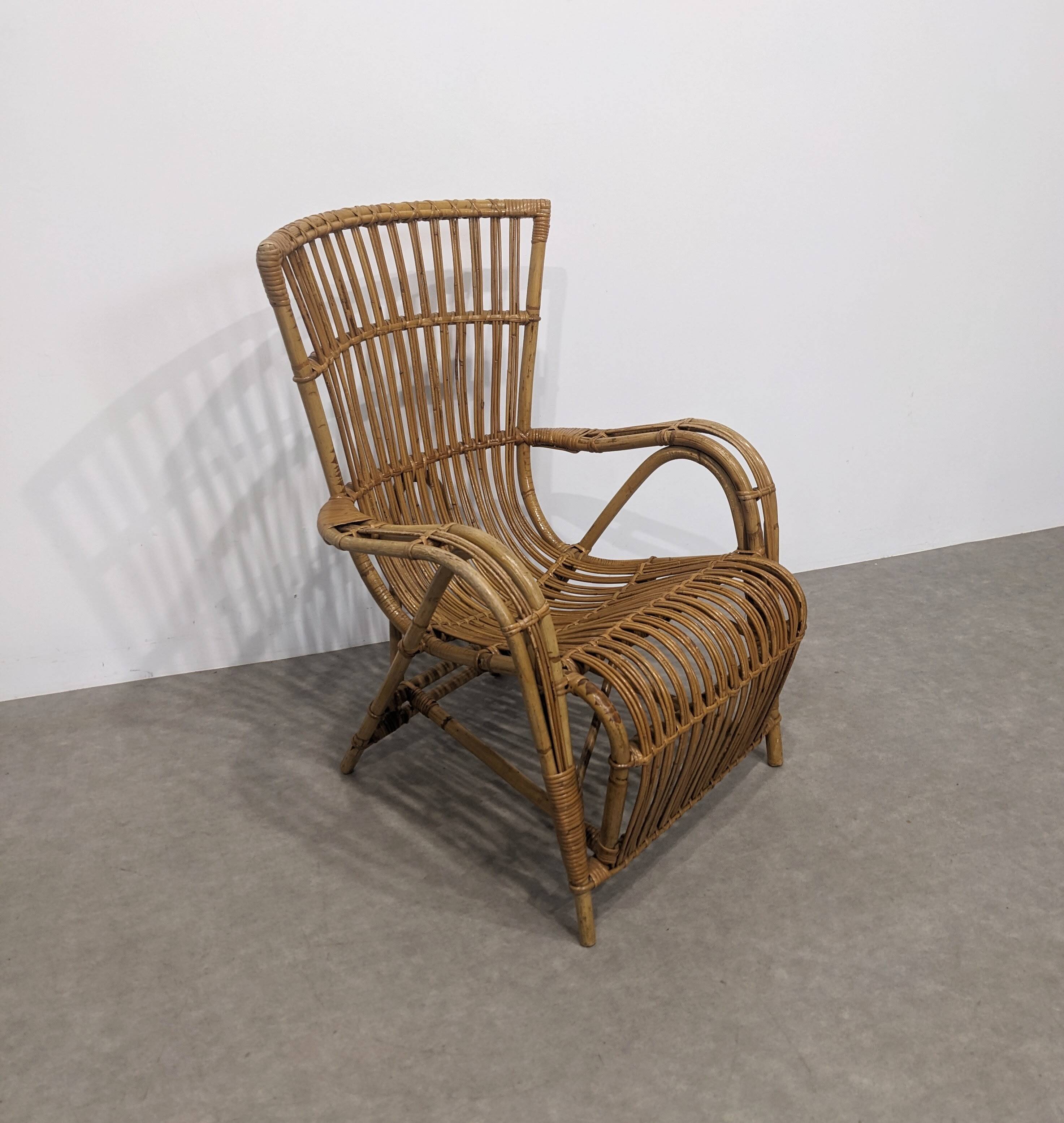 1970s rattan armchair