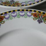 6 Dessert plates Orchies Moulins des loups, early 20th