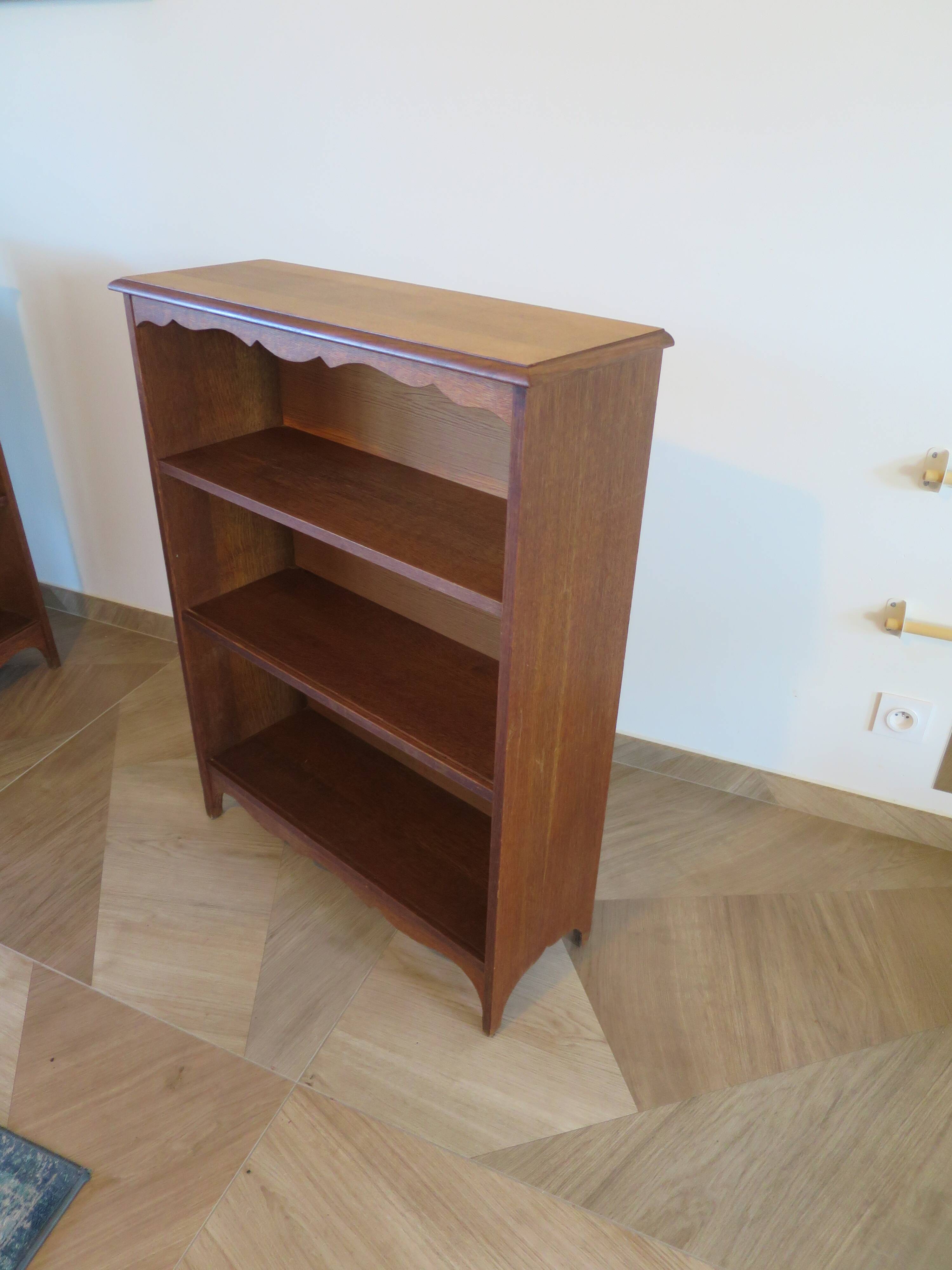 Set of 2 bibus 3 levels - oak color - bookcase shelves