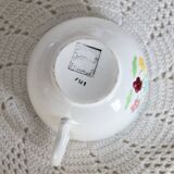 Vintage Salins earthenware chocolate cup - Floral pattern