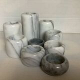 Nine marble candle holders