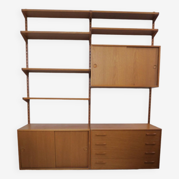 danish wall shelf unit in teak from the 60s by Kai Kristiansen