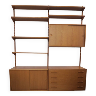 danish wall shelf unit in teak from the 60s by Kai Kristiansen