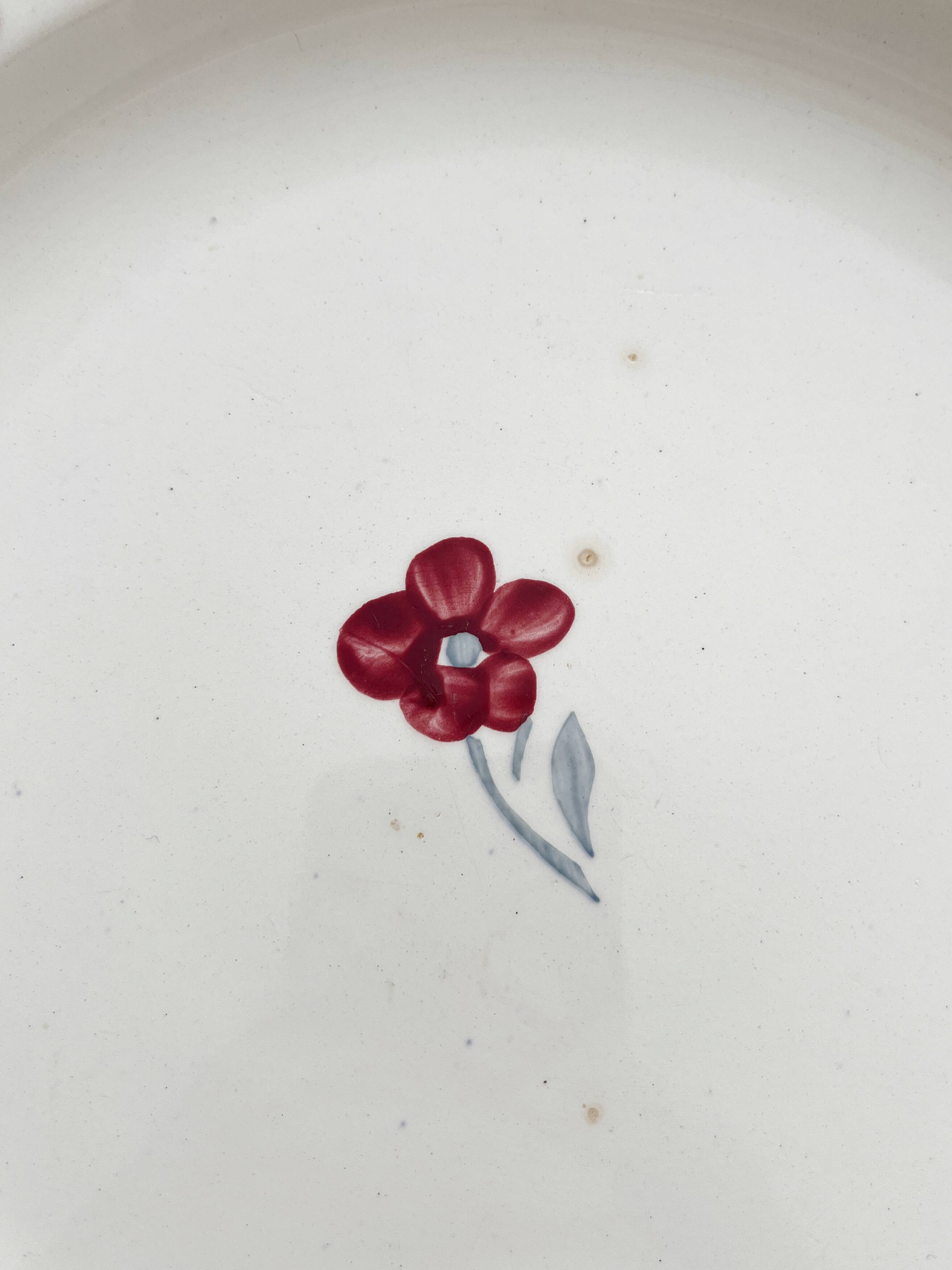 Round earthenware dish Mary Lou, Digoin Sarreguemines vintage