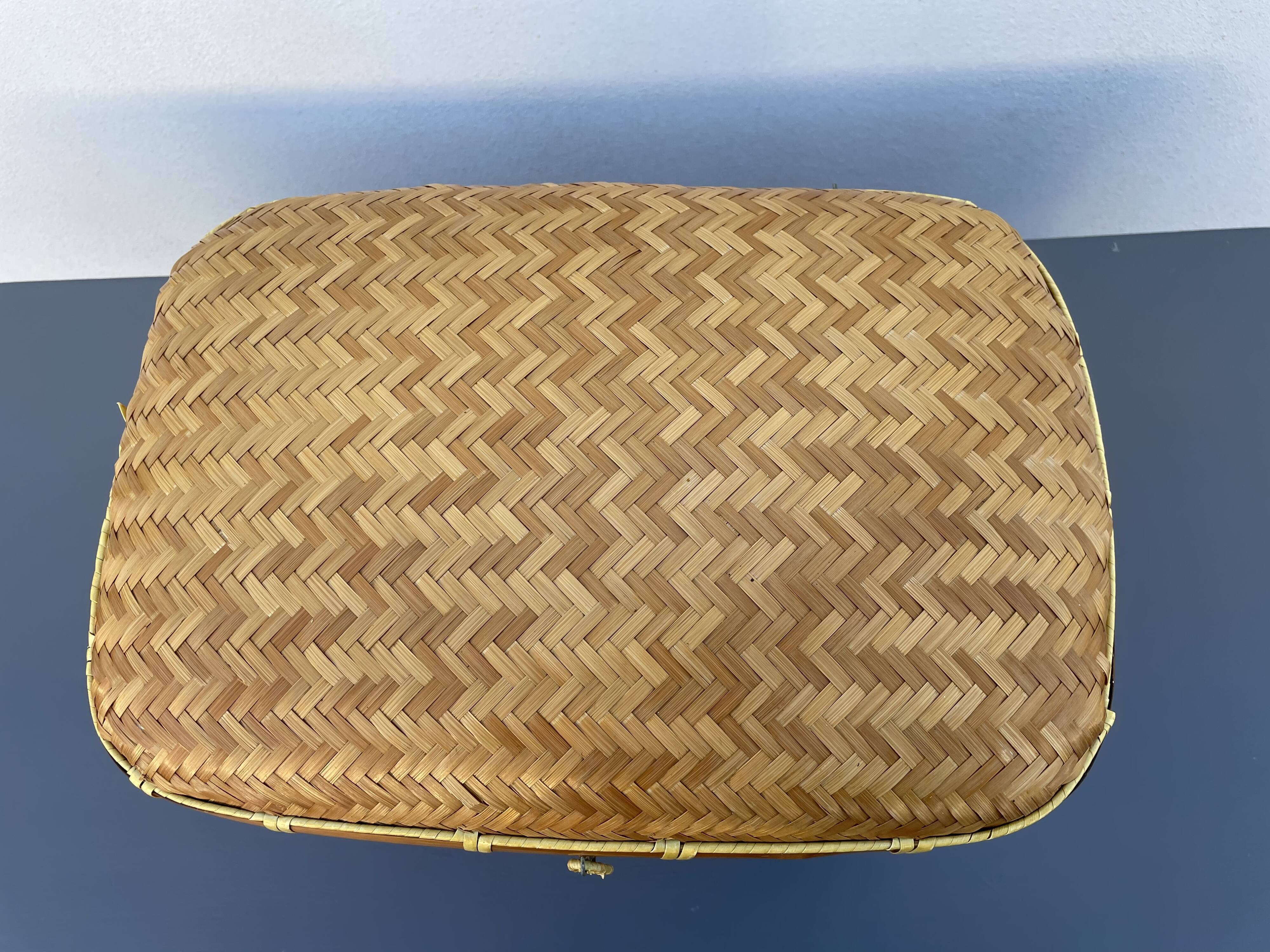 Woven rattan trunk