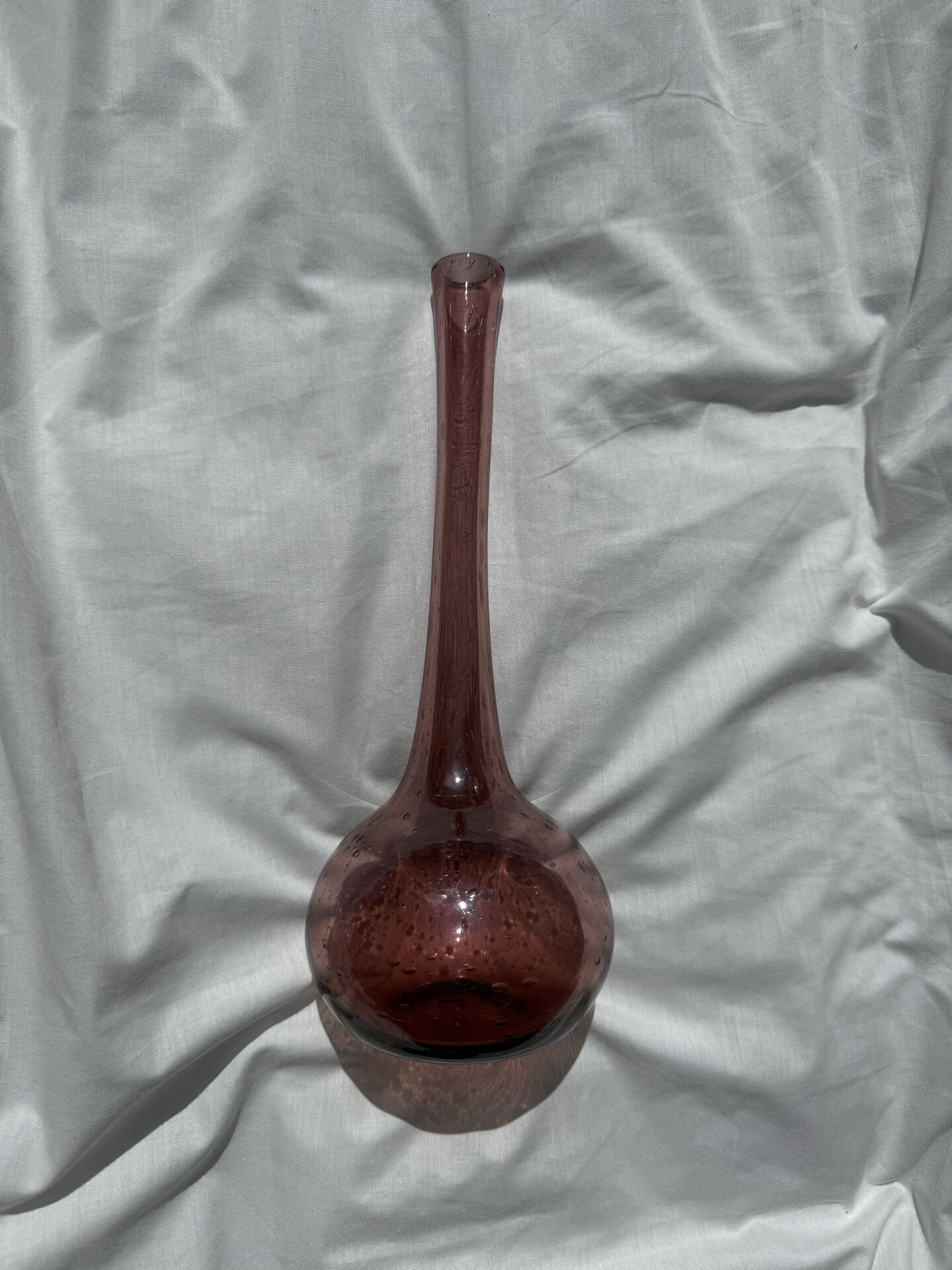 Vintage bubble glass soliflore vase in Biot style – Purple / Amethyst
