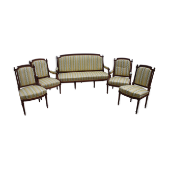 Louis XVI-style walnut lounge