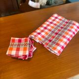 Checkered tablecloth and matching towels