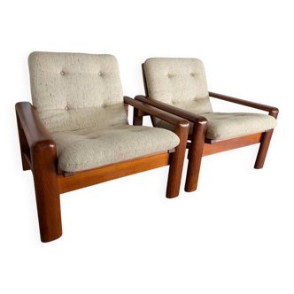Pair of Scandinavian armchairs – 1970 - Attributed to EMC Mobel Denmark