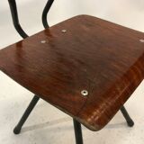 Vintage industrial children's chair, school chair, Dutch design