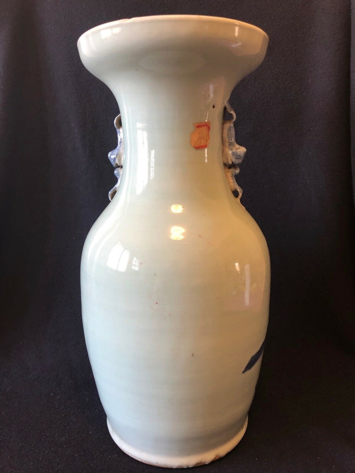 China white porcelain baluster vases under covered 19th century celadon 42.8 cm