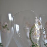 6 champagne flutes Perrier Jouet model Belle Époque by Emile Gallé