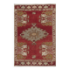 Hand-knotted Small Rug. Vintage Doormat. Turkish Seat Cover. Entryway Rug. Kitchen Mat. Bath Mat