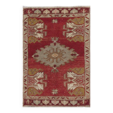 Hand-knotted Small Rug. Vintage Doormat. Turkish Seat Cover. Entryway Rug. Kitchen Mat. Bath Mat