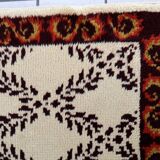 Tapis vintage français Savonnerie fait main en laine – 78 x 148 cm – 1960s