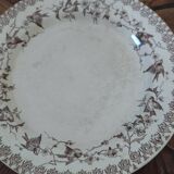 Set of 13 antique Terre de Fer HB & Cie plates – Round bird decoration