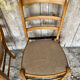 Set of 3 Antique BAUMANN Chairs Wood + Vintage Fabric Cushion Seat