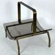 Fontana Arte, Mid-Century brass and curved glass magazine holder. Italy 1960s