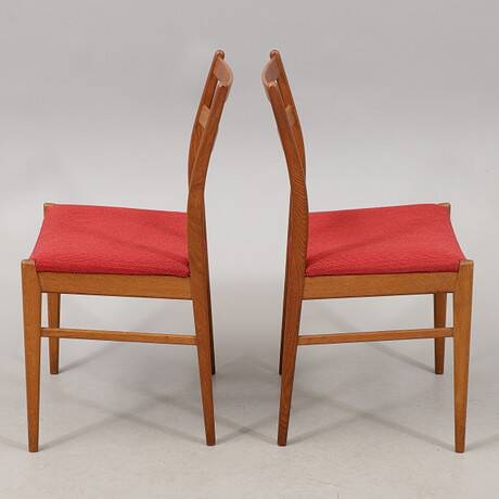 Pair of teak and fabric chairs, 1960 Sweden