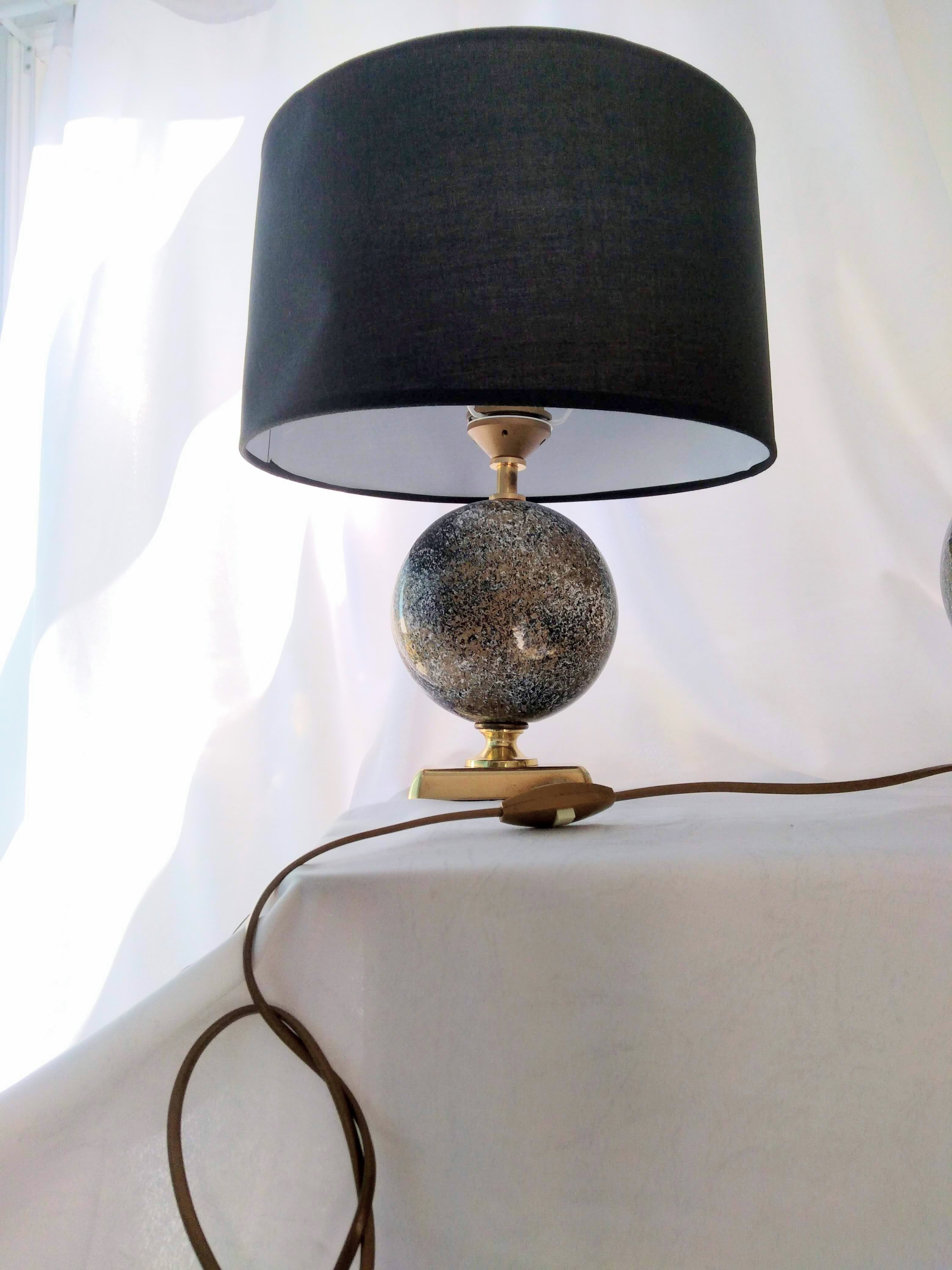 Pair of French 70s lamps Philippe Barbier style