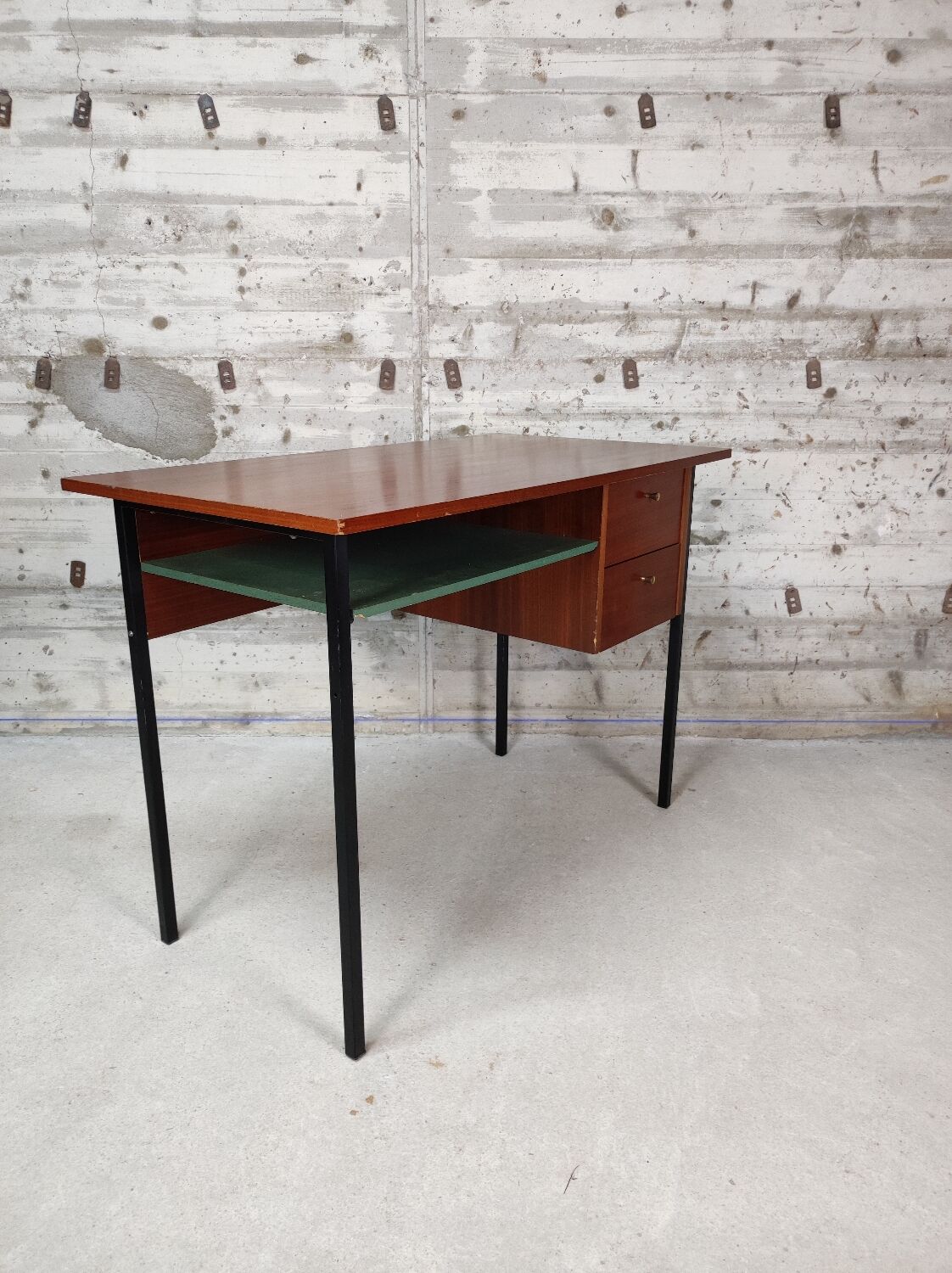 Wood and metal desk