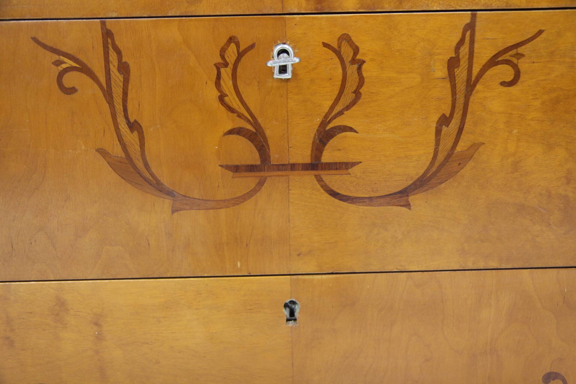 Scandinavian birch chest of drawers, Swedish modern, Sweden, 1940