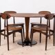 Mid Century Modern Dining Set, Round Table with 4 Fredrik Kayser Chairs