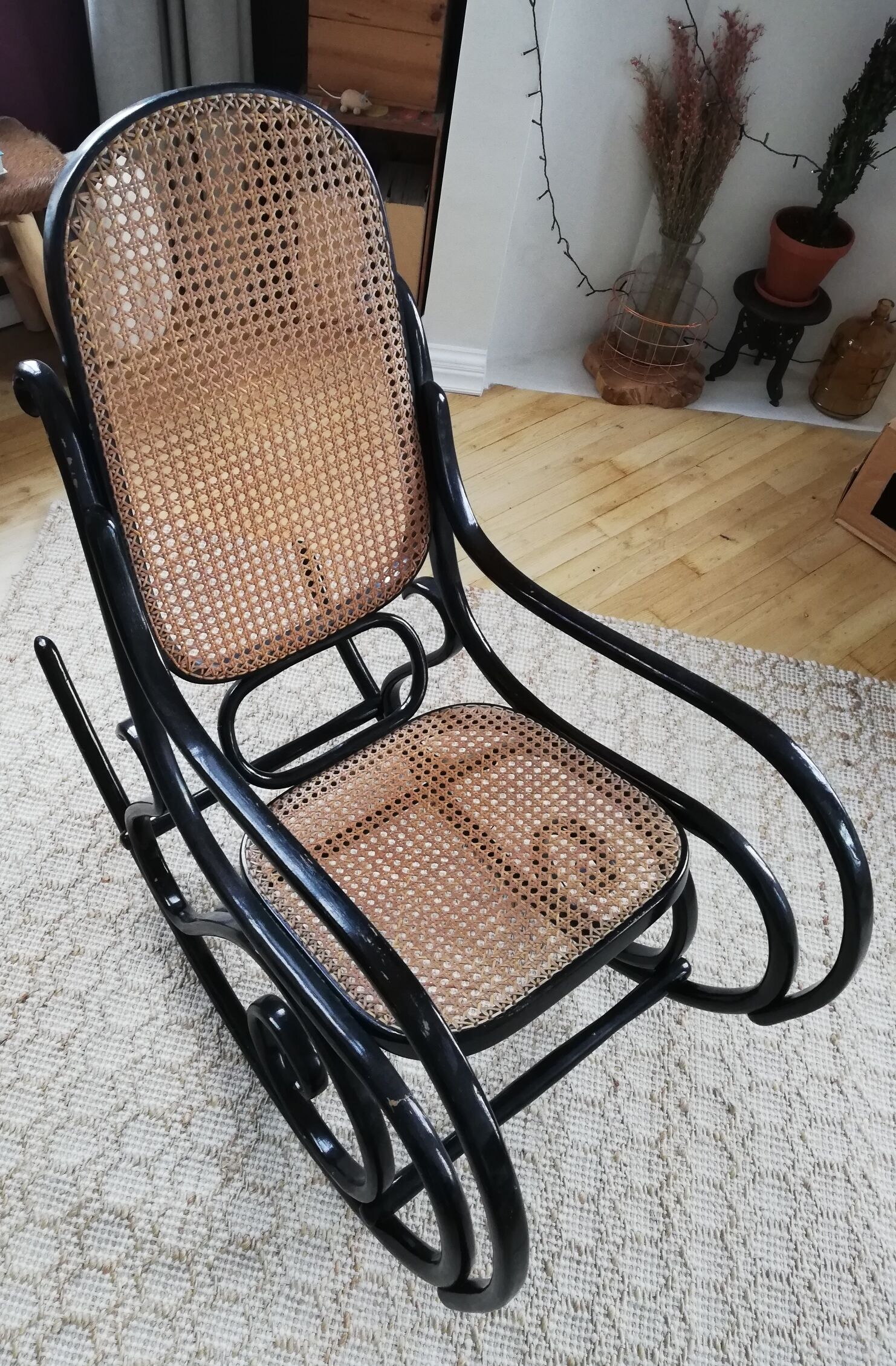 Rocking chair thonet noir