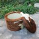 Cowhide chest pouf, 1970
