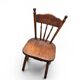 Set of 2 Oak Wood Victorian Child Stick Back Chairs / 1960s