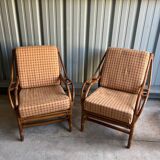 Pair of rattan armchairs