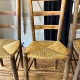 Lot of 6 straw chairs from the end of the 19th century