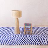 Blue Checkered Rug - 327 x 158 cm