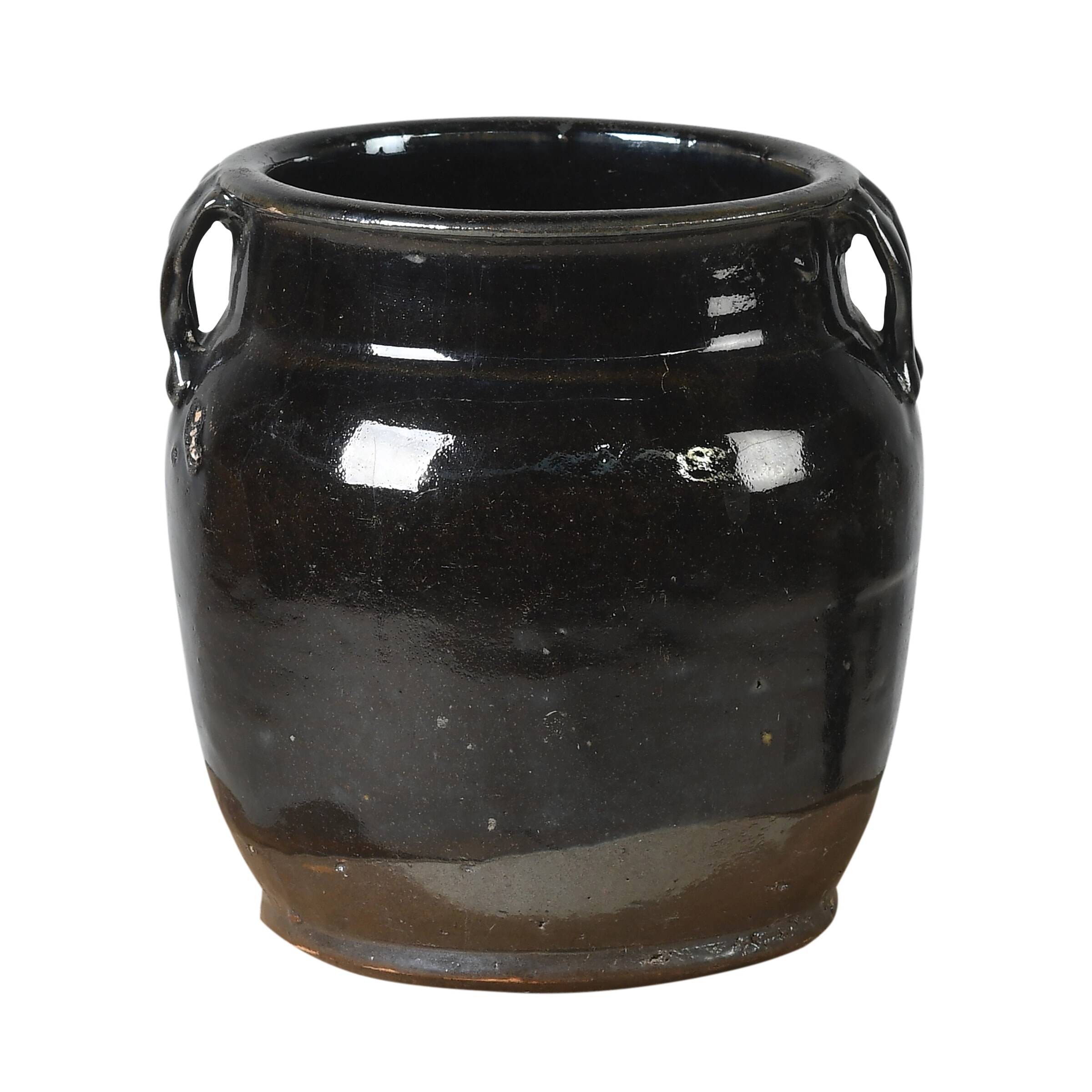 Hú - Black enamelled Chinese confit pot no. 3