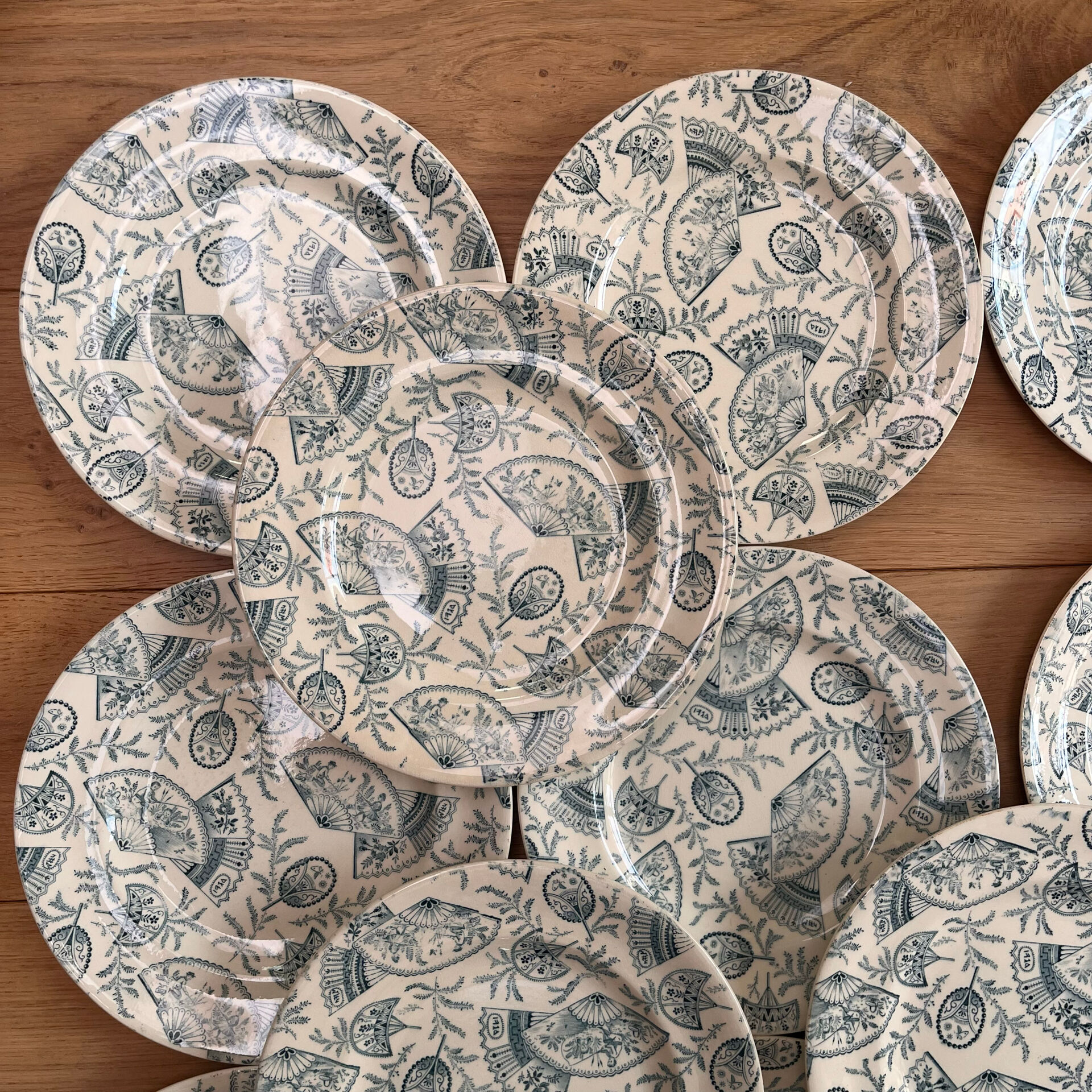 12 assiettes Terre de fer Longwy