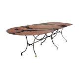 Artisanal wrought iron garden table