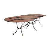 Table de jardin en fer forgé artisanal