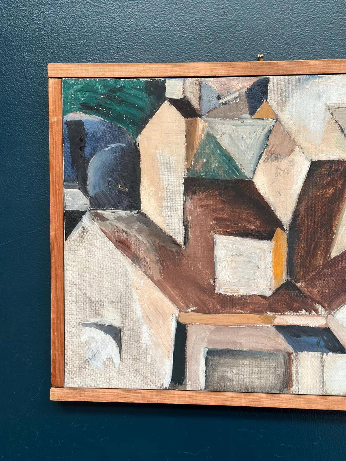 Original Swedish Oil on Canvas – “Komposition” by Arne Tengblad Vintage