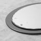 Vintage oval mirror with bevelled edge and smoked border, 1960s modernism