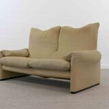 Set (2) Cassina Maralunga Sofas in beige Bouchlé-Fabrics by Vico Magistrett