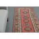 1970s Vintage Turkish Handmade Wool & Cotton Pink Runner Rug 82x359