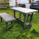 Old garden furniture in vintage stone