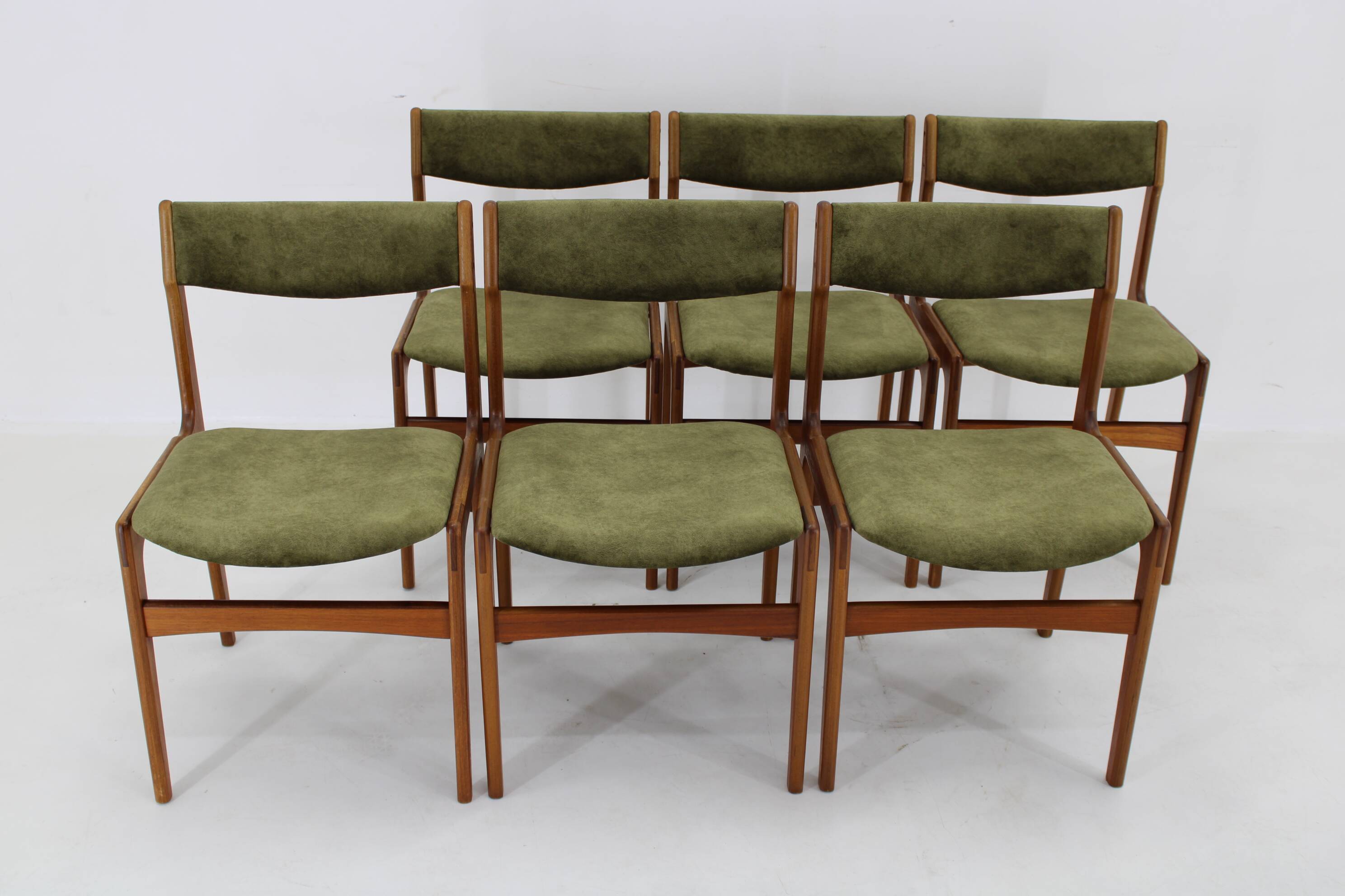 1960s Set of Six Danish Teak Dining Chairs , Restored