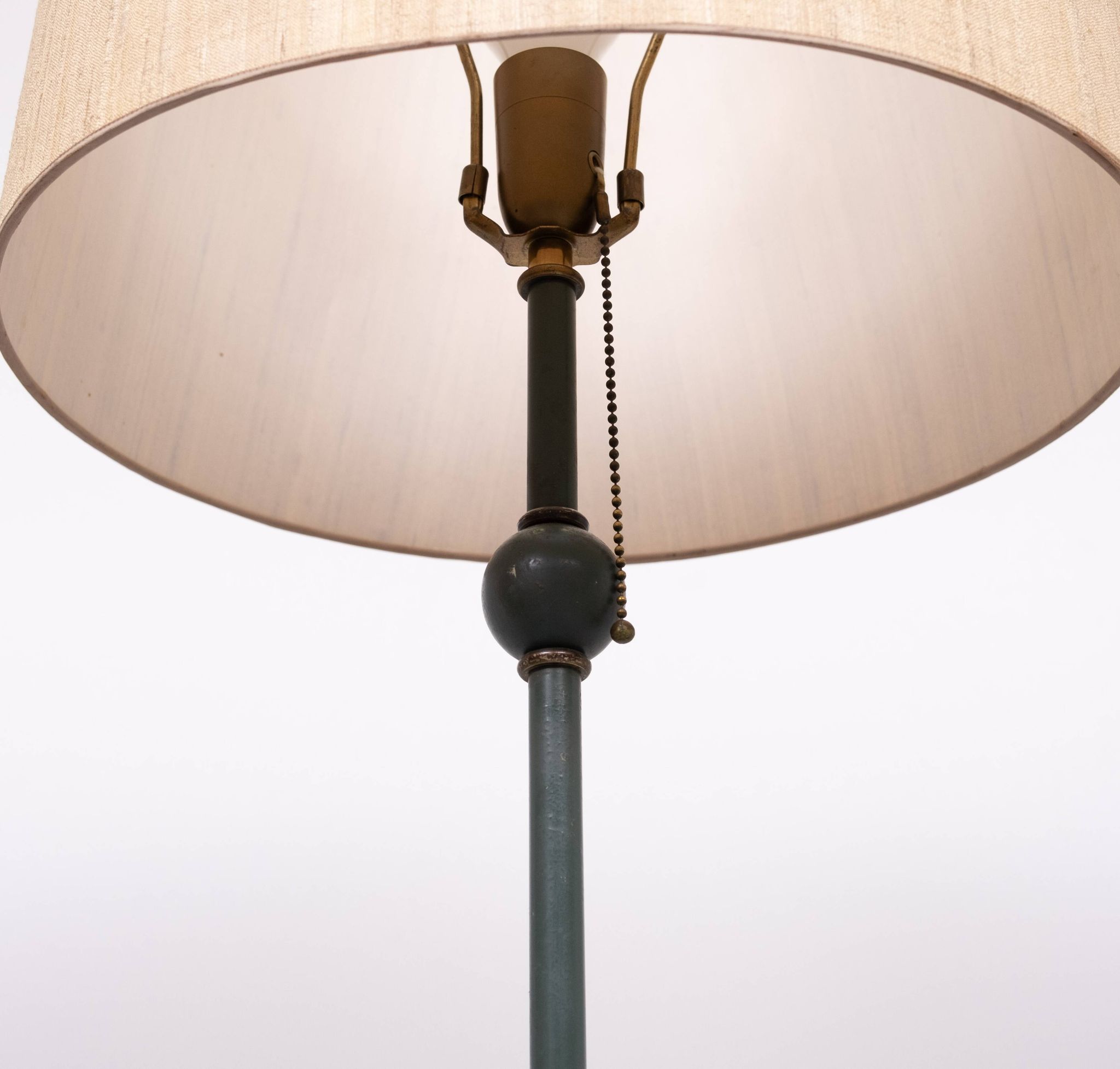 Classic Green color wooden floor lamp 1950s France