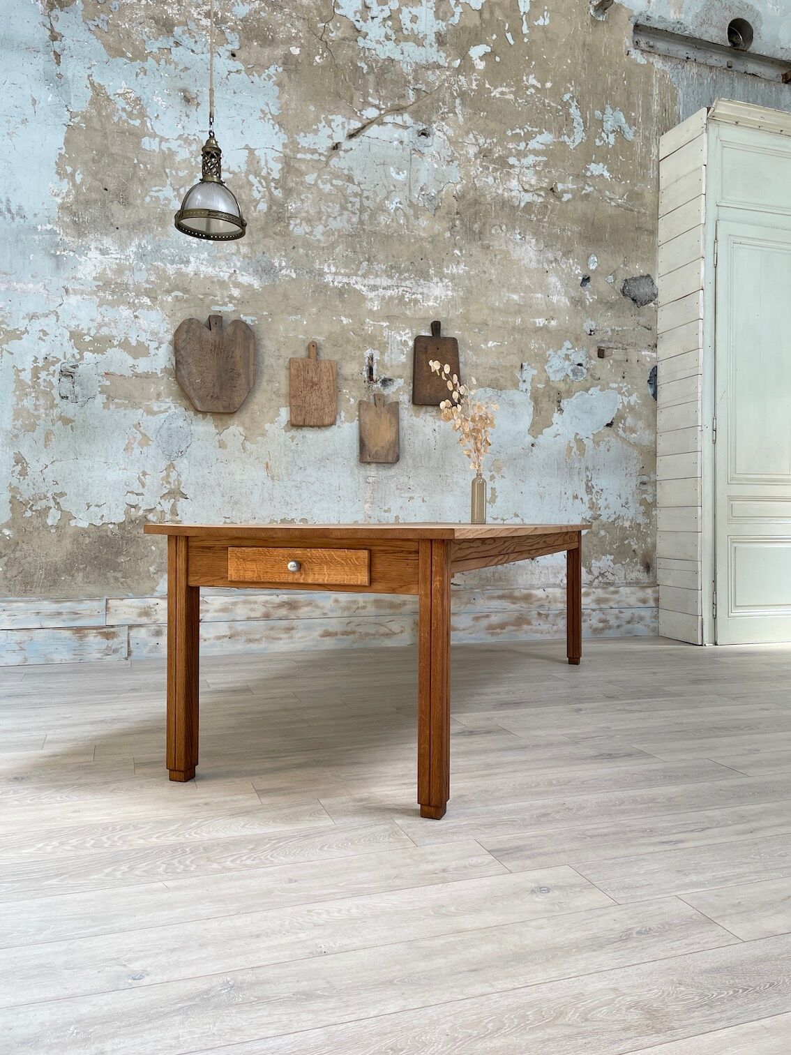 Solid oak dining table