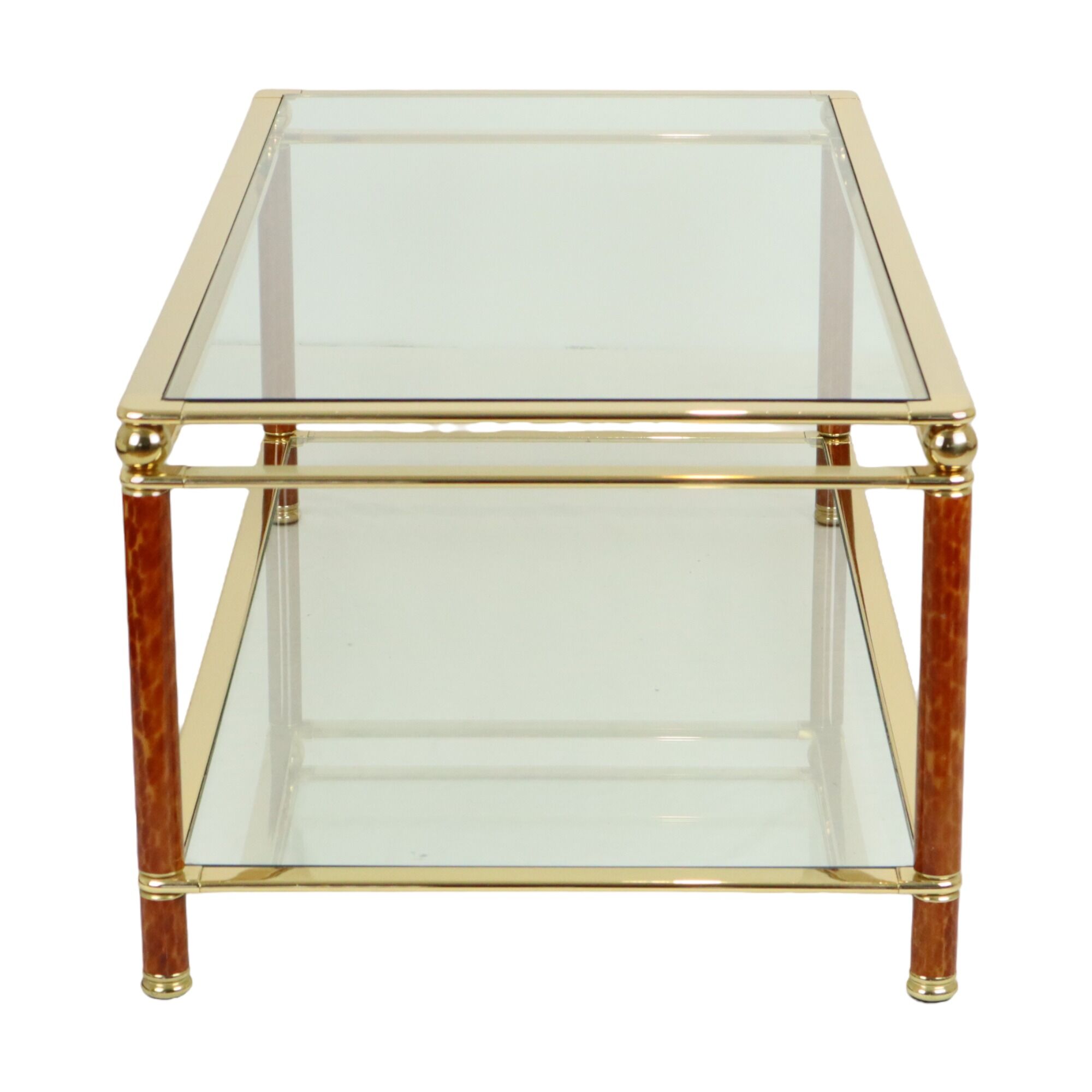 Coffee Table Italian Design Gold Plated Chrome Glass Orsenigo Hollywood Regency 120cm