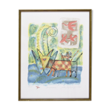 Aino Myllykangas, Heaven the dog, Color Lithograph, 1993